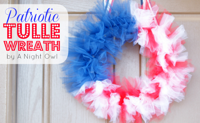 Patriotic Tulle Flag Wreath by @anightowlblog