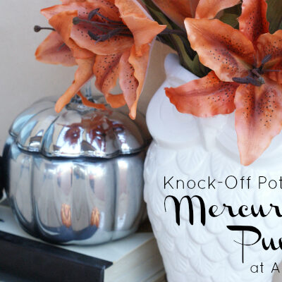 Pottery Barn Knock-Off Mercury Pumpkin at @anightowlblog