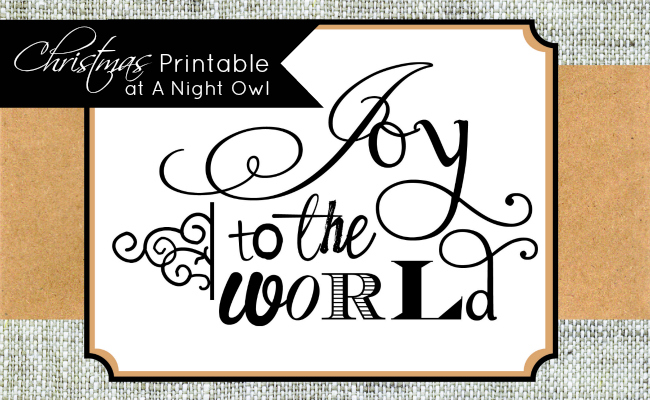 Joy to the World Natural Printable at @anightowlblog