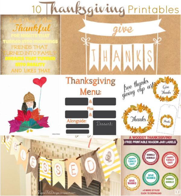 10 Thanksgiving Printables - A Night Owl Blog