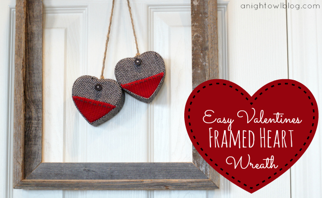 Easy Valentines Framed Heart Wreath by { anightowlblog.com }