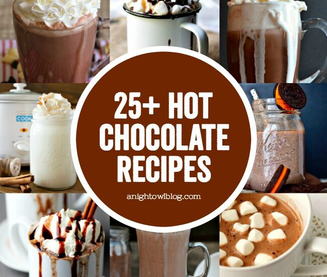 From Salted Caramel Frozen Hot Chocolate to a Spicy Hot Chocolate Mocha, discover over 25 Hot Chocolate Recipes to warm your chilly nights!