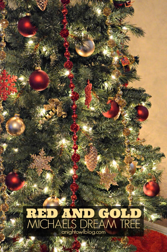 Red and Gold Christmas Tree - Michaels Dream Tree Challenge #JustAddMichaels
