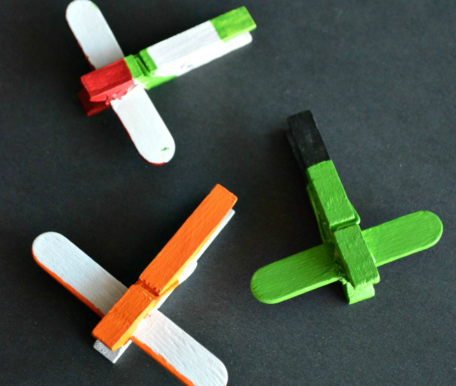 These Disney Planes DIY Mini Clothespin Airplanes are a fun craft for the kids!