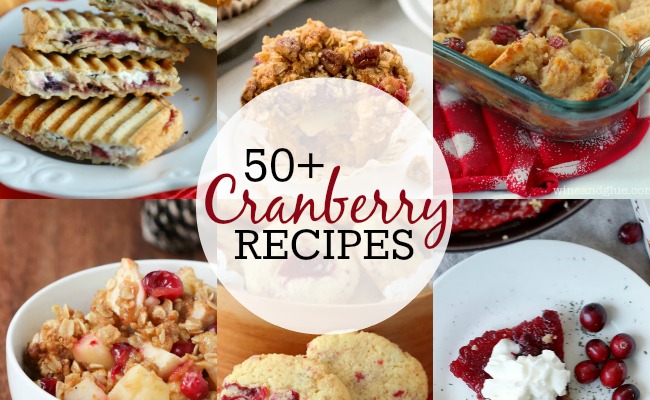50 amazing Cranberry recipes! From appetizers to desserts, tons of great ideas!