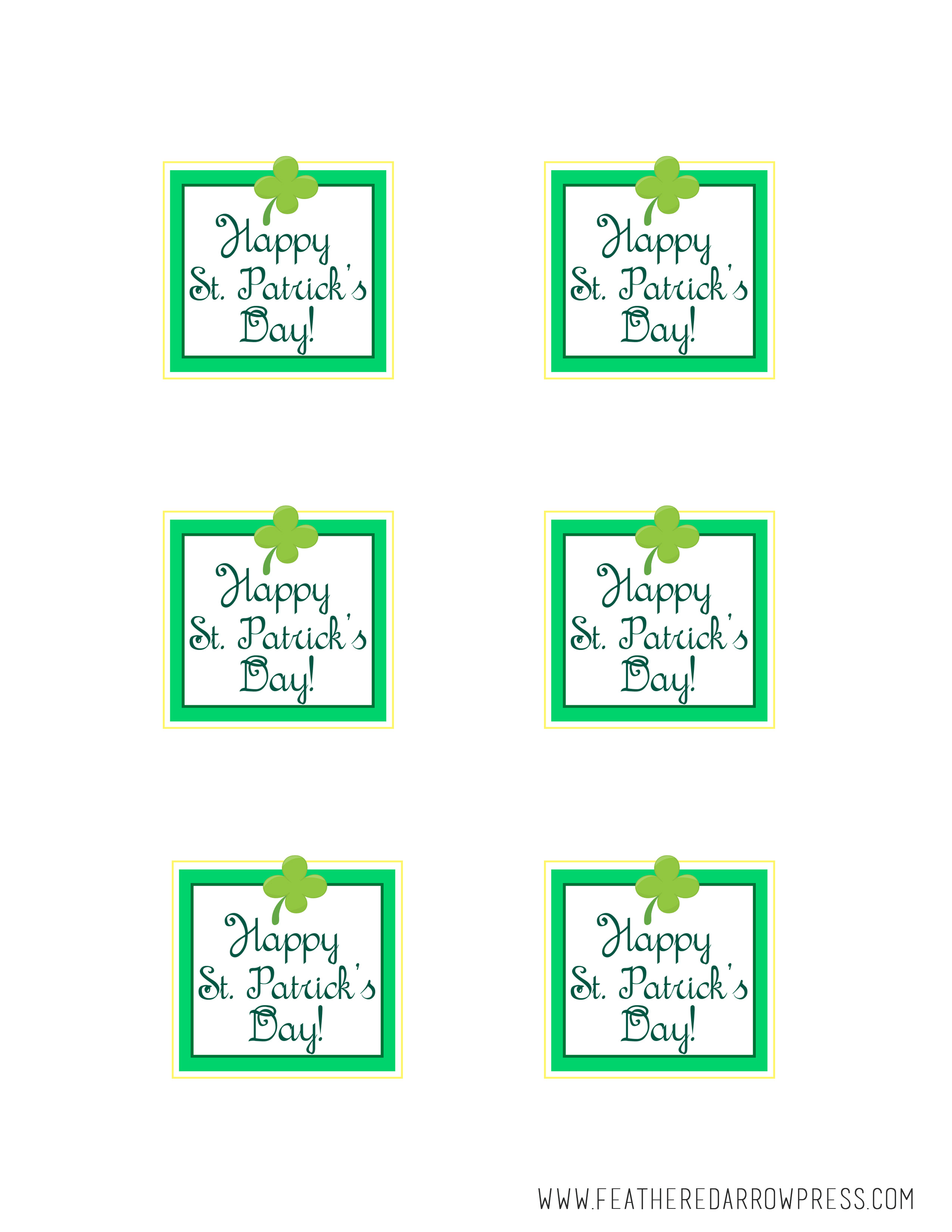 Free Happy St Patrick S Day Printable Tags A Night Owl Blog