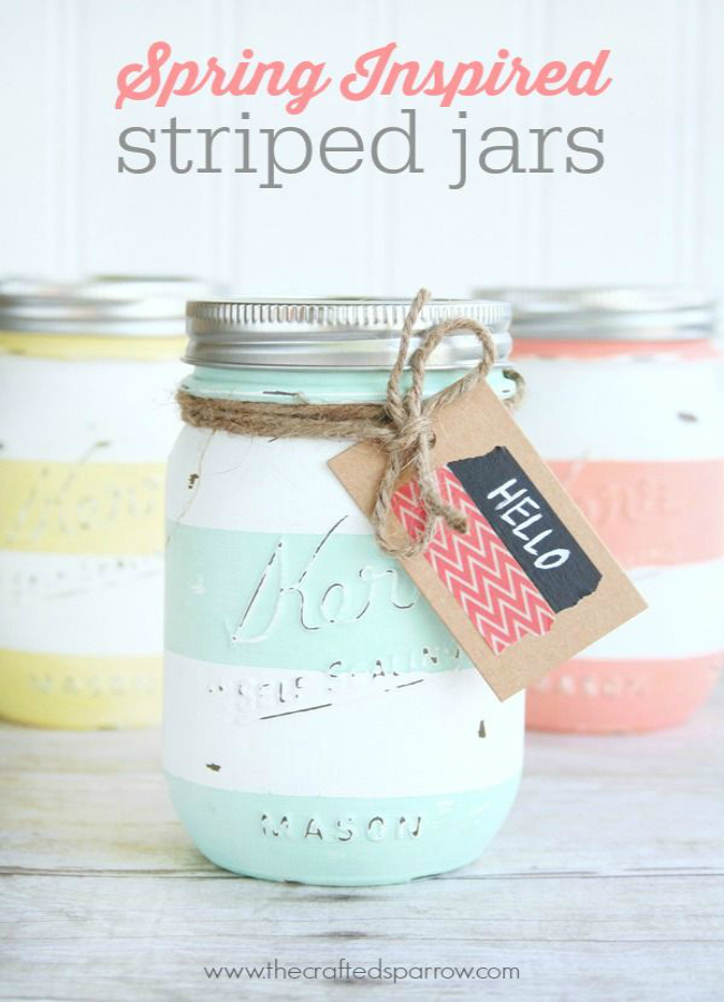 Spring Inspired Striped Jars