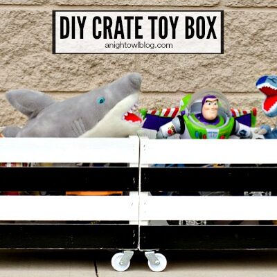 DIY Wooden Crate Toy Box | anightowlblog.com