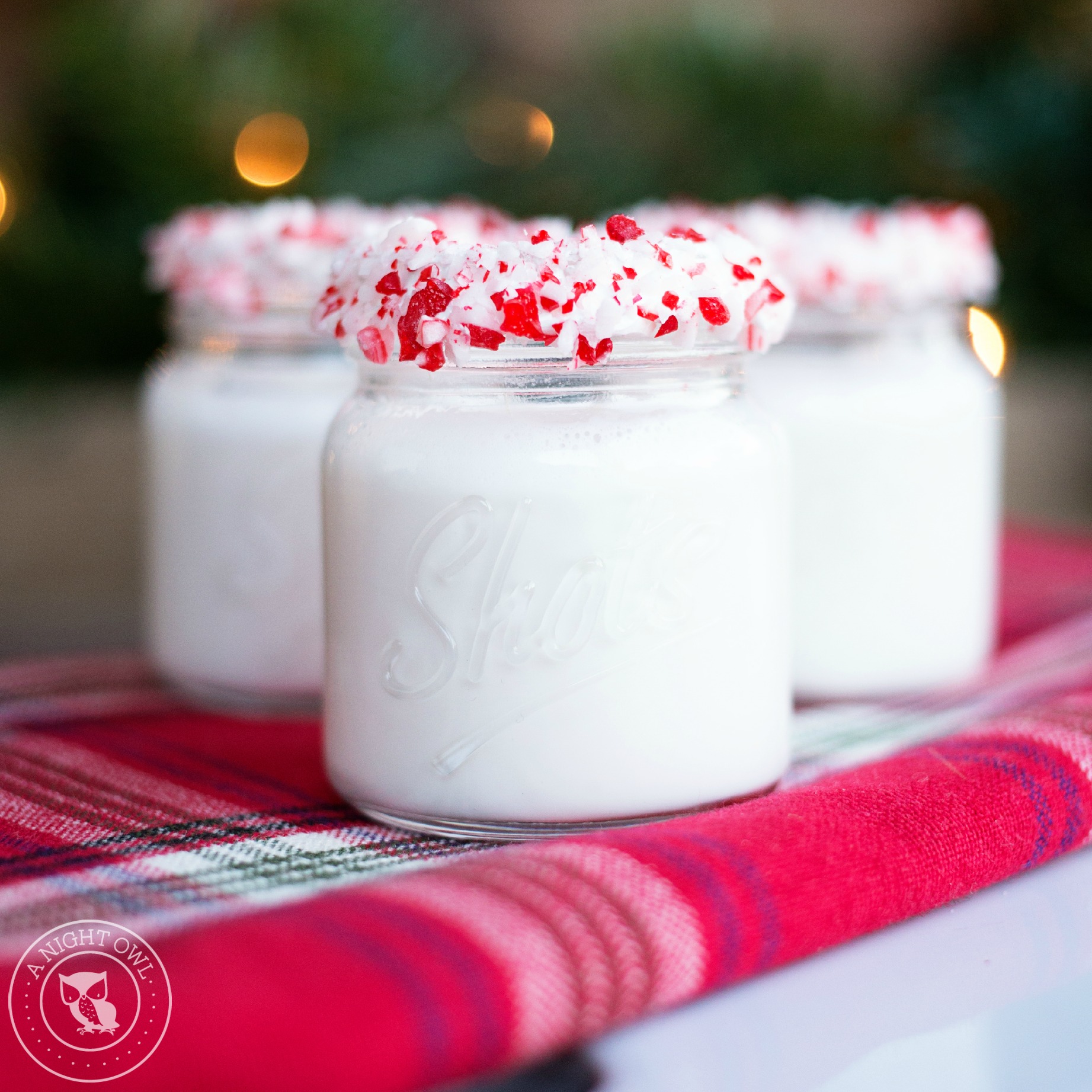 Candy Cane glasses with Peppermint milk - Your Modern Family
