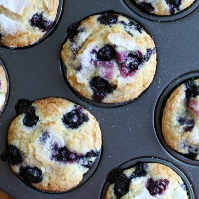 Jumbo Blueberry Muffins - delicious and easy muffins that are perfect to feed a hungry family in the mornings!
