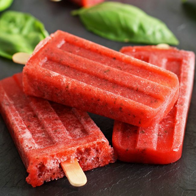 Strawberry Basil Moscato Popsicles | A Night Owl Blog