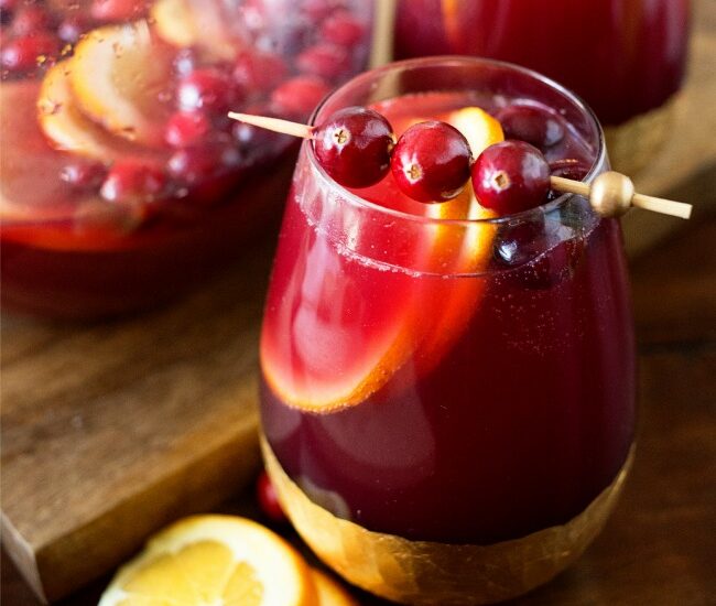 This Easy Cranberry Sangria is delicious and the perfect holiday cocktail!