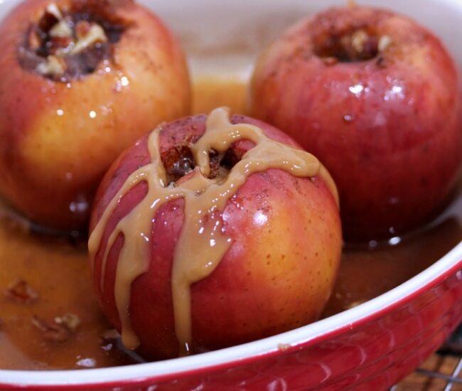 Brown sugar, butter and three spices make these Easy Baked Apples perfect for cooler fall weather!