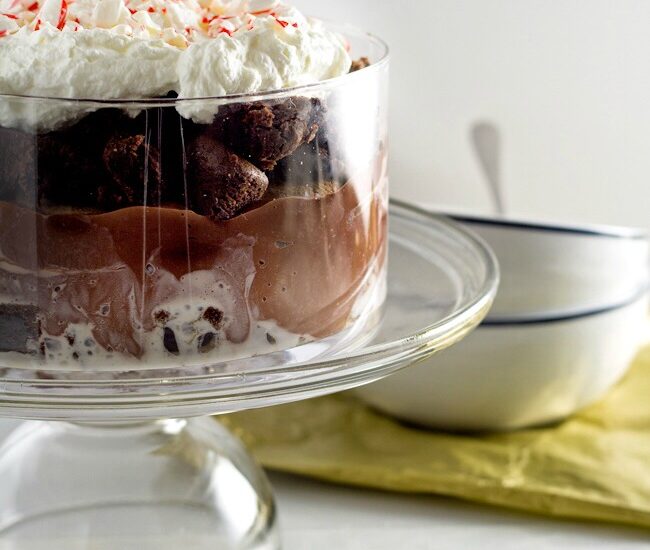 Christmas Brownie Trifle - all the flavors of the holidays in one easy to assemble and delicious dessert!