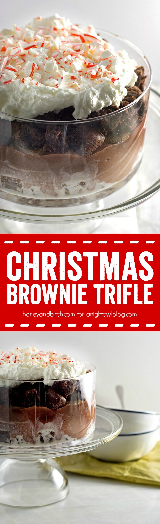 Christmas Brownie Trifle - all the flavors of the holidays in one easy to assemble and delicious dessert!