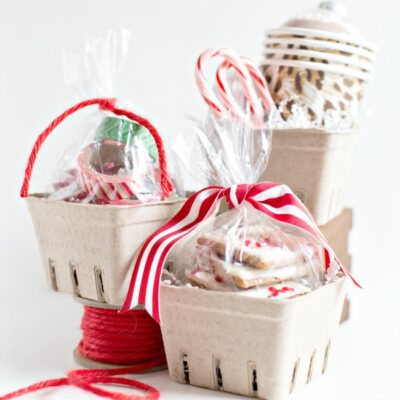 These Easy Berry Basket Gift Ideas are so fun and a breeze to put together! Perfect for teacher or neighbor gifts!