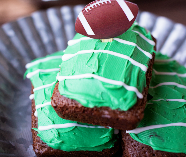 These Football Field Brownies are fun and easy to make - perfect for game day!