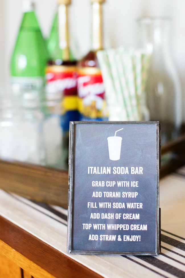 For your next party, put together a Torani Italian Soda Bar! Delicious and fun for guests!