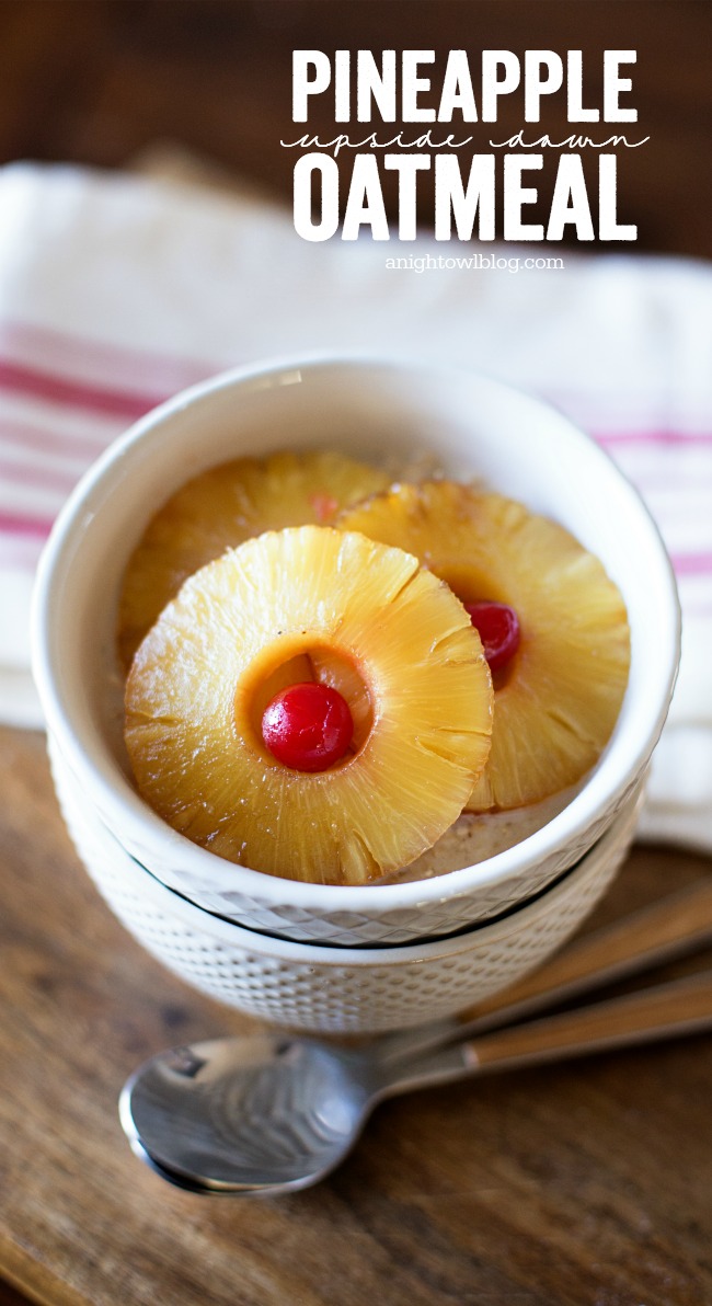 Eat cake for breakfast! This Pineapple Upside Down Oatmeal is a delicious way to add some fun to your morning routine!