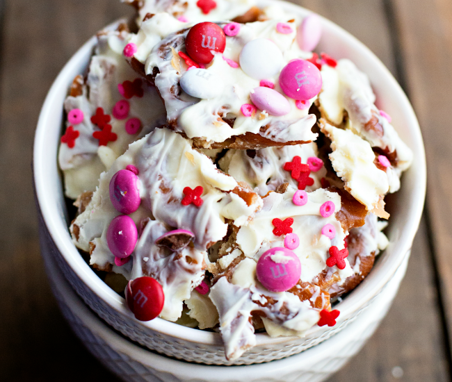 This Valentine's Chocolate Pretzel Bark is the perfect combination of salty and sweet in one delicious treat!