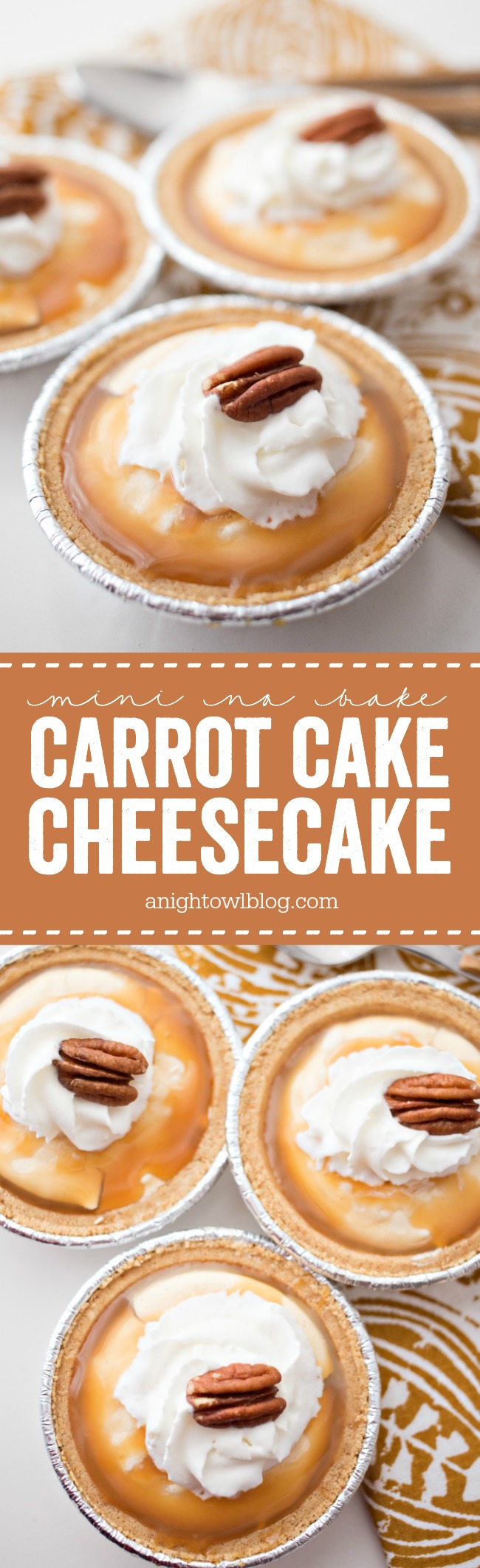 With a hint of delicious carrot cake in a sweet little treat, this Mini No-Bake Carrot Cake Cheesecake recipe is perfect for Easter!