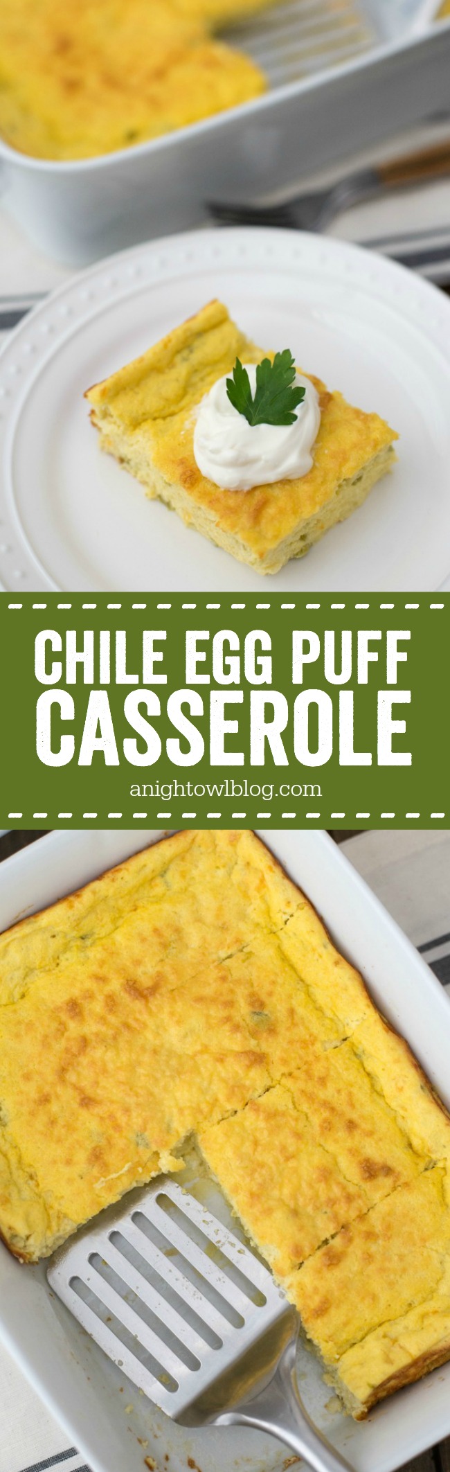 This Chile Egg Puff Casserole is easy, delicious and perfect for brunch!