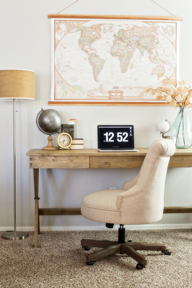 Create a warm and neutral home office space with affordable finds from Cost Plus World Market.