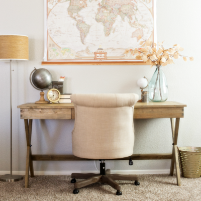 Create a Warm and Neutral Home Office space with affordable finds from Cost Plus World Market.