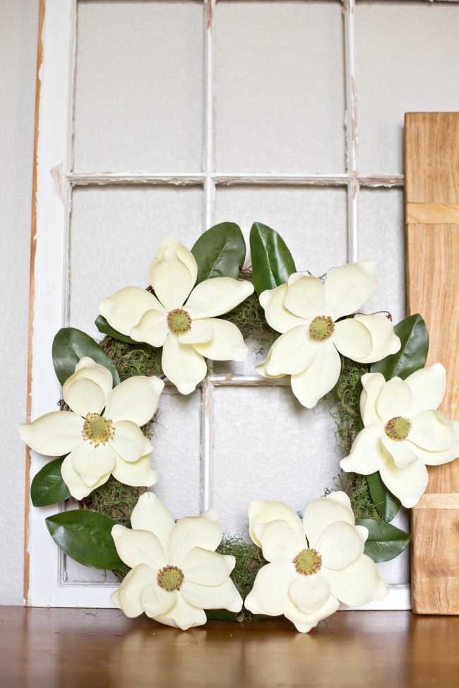 Create your very own DIY Magnolia Wreath for beautiful spring decor!