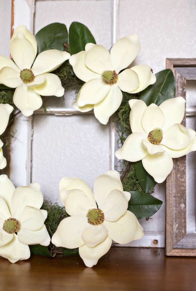 Create your very own DIY Magnolia Wreath for beautiful spring decor!