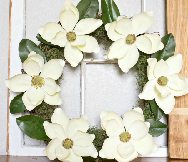 Create your very own DIY Magnolia Wreath for beautiful spring decor!