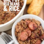 This Easy One Pot Red Beans and Rice Dinner is a family favorite that I can make in just 30 minutes!