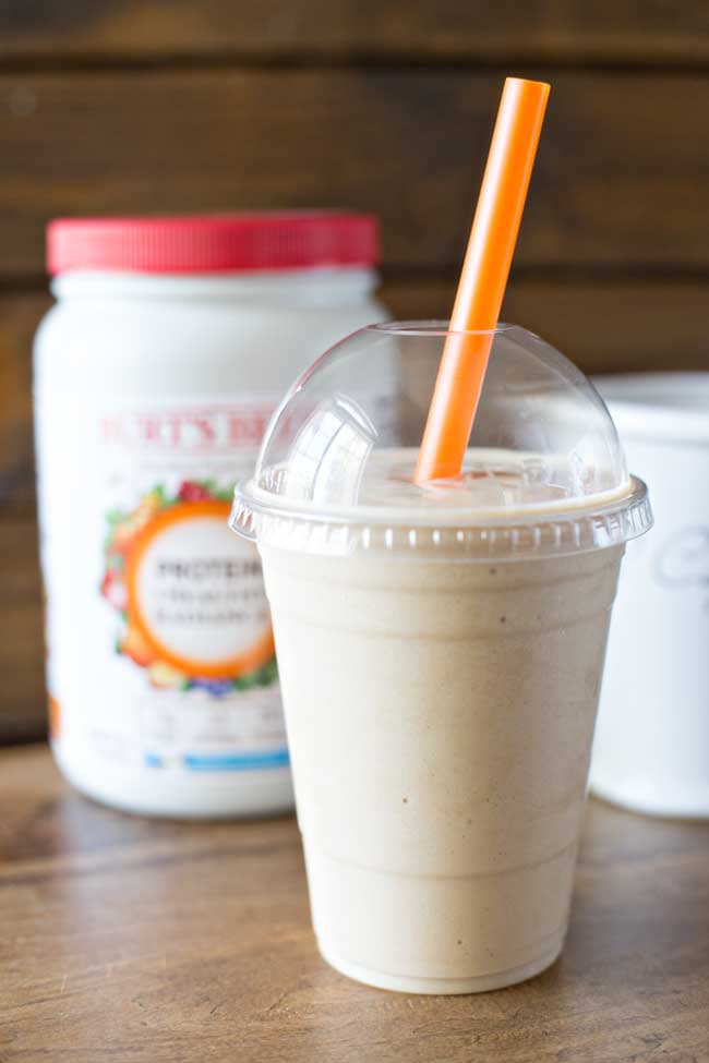 This Tropical Cream Smoothie with Burt's Bees Protein is a filling and delicious start to any day!