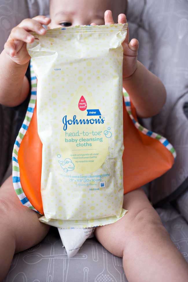 Bath time's a breeze with new Johnson's HEAD-TO-TOE Cleansing Cloths!