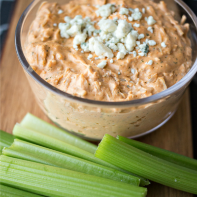 This Skinny Buffalo Chicken Dip allows you to indulge in all the taste of your favorite game day appetizer without the guilt!