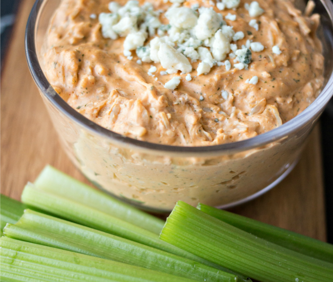 This Skinny Buffalo Chicken Dip allows you to indulge in all the taste of your favorite game day appetizer without the guilt!