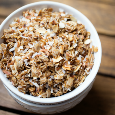 This Toasted Coconut Granola is easy to make and is perfect to add to your breakfast or snack routine!