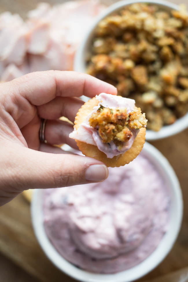 These RITZ Pilgrim Bites are delicious and easy to make with your Thanksgiving leftovers!