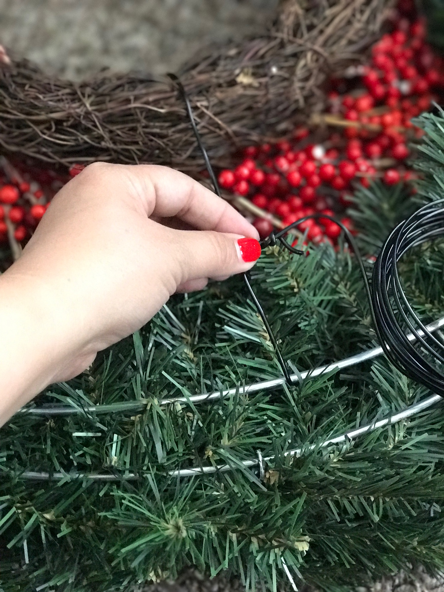 Make a beautiful, large statement wreath for your home with this easy "hack!" 
