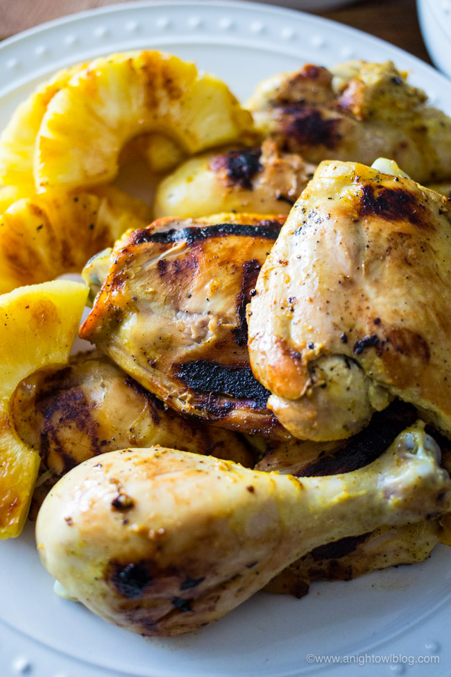 This Grilled Pineapple Lime Chicken is a delicious blend of citrus and spices for a meal your family will love!