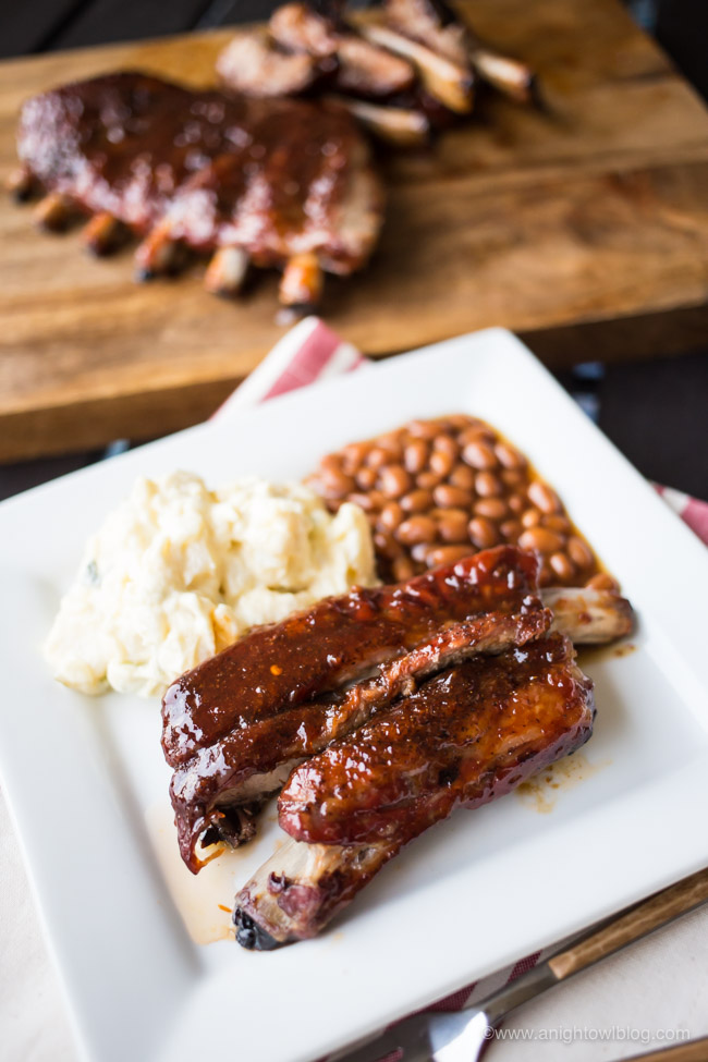 These Honey BBQ Glazed Ribs are delicious and grilled to perfection! Perfect for your summer BBQ or game day!