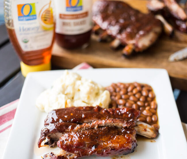 These Honey BBQ Glazed Ribs are delicious and grilled to perfection! Perfect for your summer BBQ or game day!
