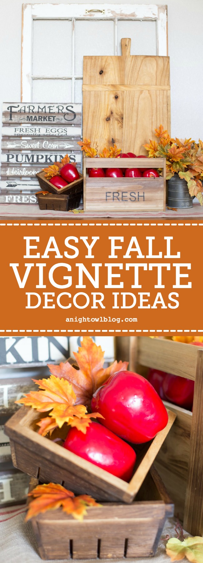 Put together Easy Fall Vignette Decor Ideas with fresh fall finds from Michaels!