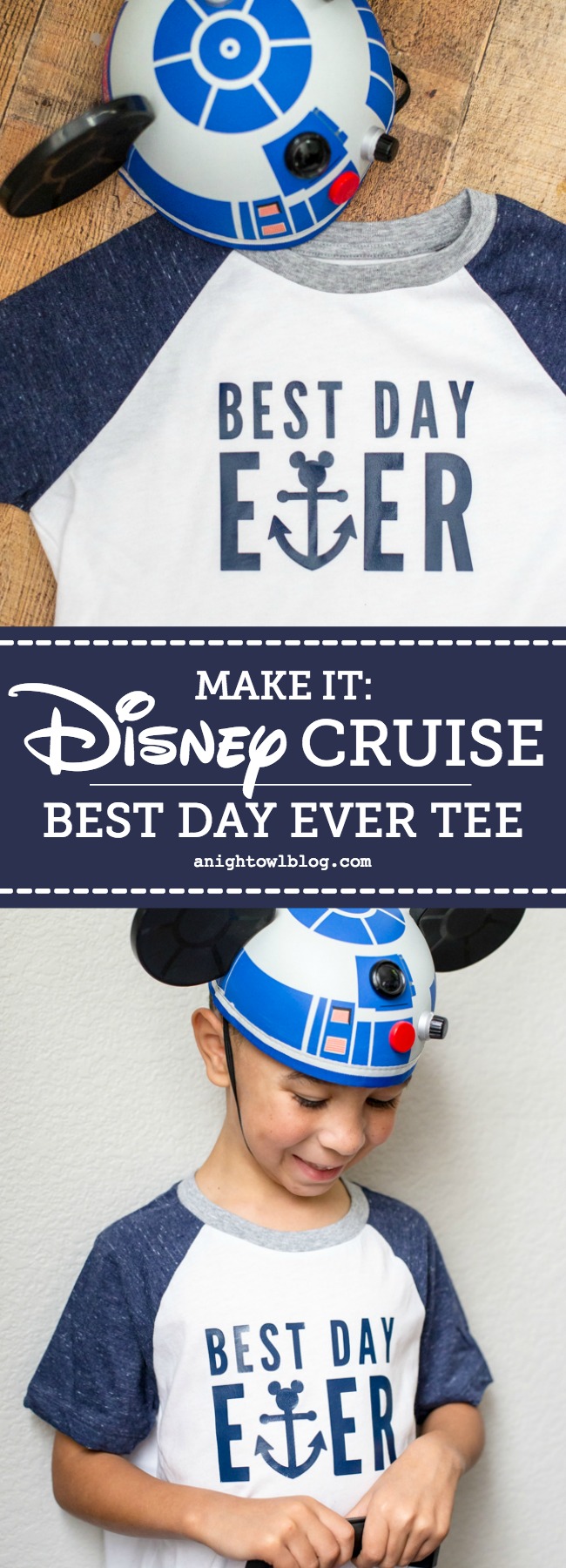 Perfect for embarkation day on a Disney Cruise, whip up a DIY Disney Cruise Best Day Ever T-Shirt with an adorable Mickey anchor design! #Disney #DisneyCruise #DisneySMMC