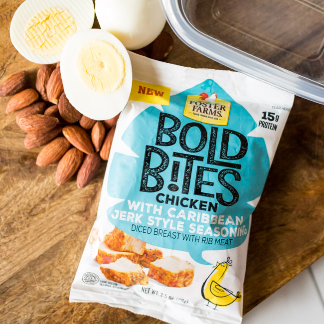 Perfect for snacking on the go, whip up these Easy Low Carb Snack Packs with NEW Foster Farms Bold Bites!