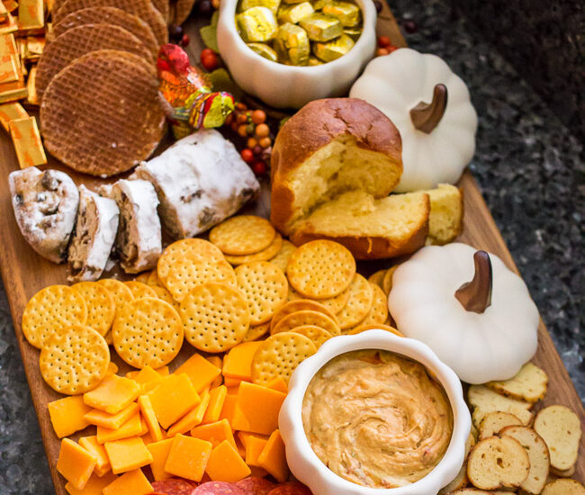 Perfect for Thanksgiving breakfast, brunch, snacks and more - put together this easy Thanksgiving Brunch Board to satisfy family and friends before the big meal!