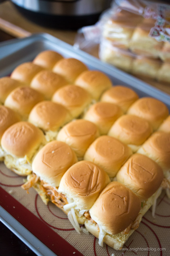 Perfect for parties, game day and more, whip up these delicious and easy Instant Pot Buffalo Chicken Sliders with Martin's Famous Potato Rolls!