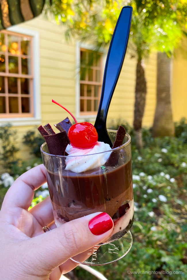 Black Forest Parfait from Paradise Garden Grill | From Mickey-Shaped Macarons to the Carbonara Garlic Mac & Cheese, there are so many great bites and brews to discover at the Disney California Adventure Food and Wine Festival!