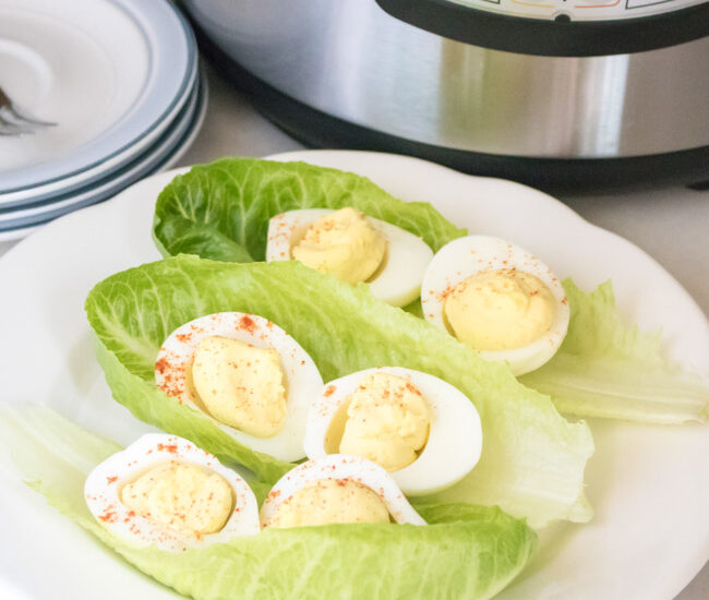 Instant Pot Deviled Eggs are easy to make with the help of your pressure cooker and a few simple ingredients!