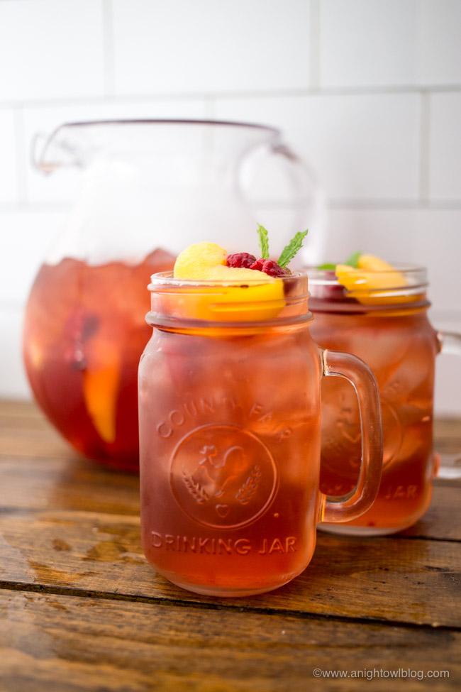 The perfect summer sip, whip up a batch of Skinny Sweet Tea Sangria with Celestial Seasonings Teas!